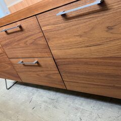 リビングキャビネット キャビネット 幅154cm 茶 オーク 北...