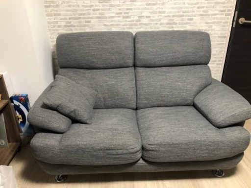 【ニトリ】2人掛けソファ　グレー