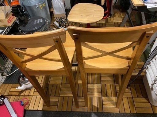IKEA INGOLF インゴルフ バースツール 背もたれ付き 1脚のみ