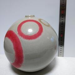 焼物 丸型 花器 花瓶 フラワーベースの画像