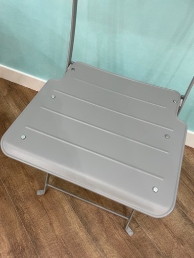 IKEA スチール　テーブル　チェア2脚（グレー）セット