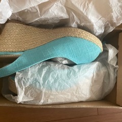 鮮やかな水色❤️ウェッジソールサンダル　23cmの画像