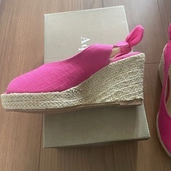 新品　ウェッジソールヒールサンダル　ピンク　23cmの画像
