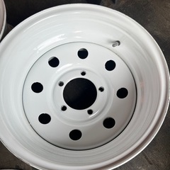 【完売】てっちんスチールホイール 16インチ8J -40 5H 5穴 PCD139.7 CB110 ジムニー 三菱ジープ ダッジ 深リム ホイール ホワイト 4本の画像