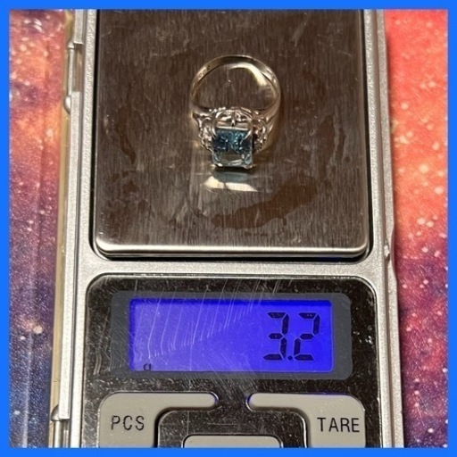 天然ブルートパーズ 大粒 3.5ct   プラチナPT900 指輪 リング
