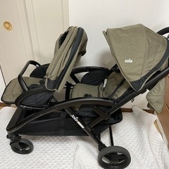 64Z送料込 joie エヴァライトデュオ 2人乗りベビーカー ベージュ 中古品 美品】Joie ベビーカー エヴァライトデュオ