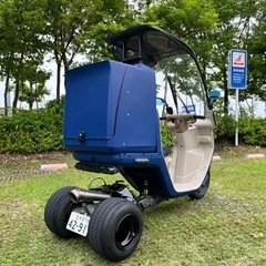 整備カスタム完成！2st後期型ジャイロキャノピー 側車軽二輪　ミニカーok マロッシ　ジーンズブルーオールペン　20ロンホイの画像
