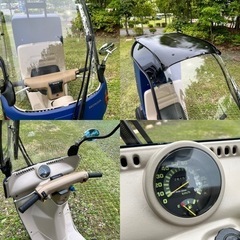 整備カスタム完成！2st後期型ジャイロキャノピー 側車軽二輪　ミニカーok マロッシ　ジーンズブルーオールペン　20ロンホイの画像