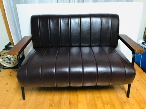 【決まりました】¥12.000⇨¥10.000値下げしました✨ 早いもの勝ちです！ ニトリ 2人用合皮ソファ Nシールド ステイン