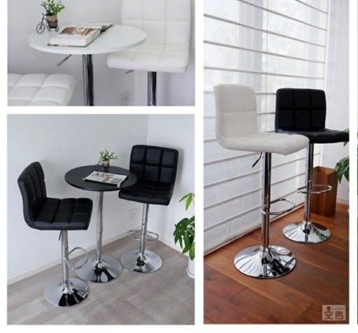 BAR ブラック　カウンターチェアー バーチェア ソフトレザー 椅子