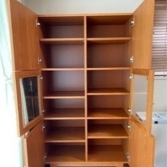 北欧風 食器棚/リビング棚 チェリー材の画像