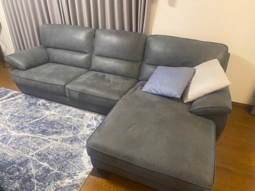 関家具　右カウチソファー(レザーテックス)