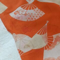 扇柄アンティーク襦袢の画像