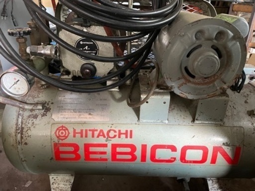 日立 ベビコン エアーコンプレッサー 0.4U-7T 中古 タンク容量38L