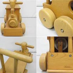 ss5131　コイデ　汽車ポッポ　天然木　乗用玩具　音が鳴る　手押し車　KOIDE　木製　幼児用　のりもの　おもちゃ　木製タイヤ　汽笛　プルトイ　ベビーウォーカー　幼児車　日本製　知育玩具の画像