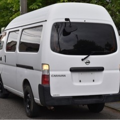 トランポ車中泊にキャラバンスーパーロングハイルーフ予備検査取得済みの画像