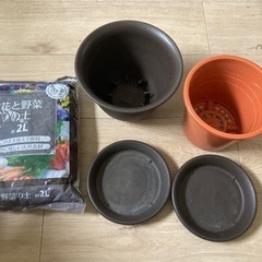 ポットと土のセット