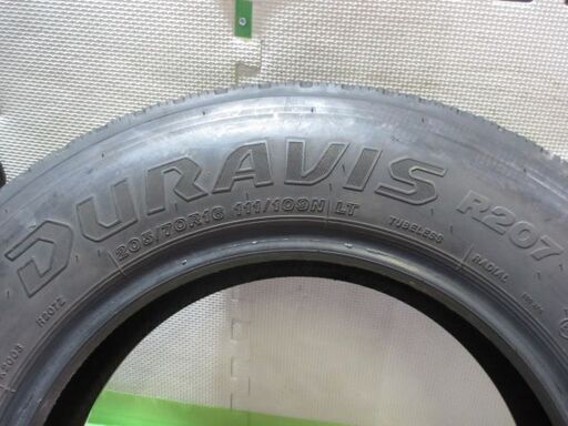 中古タイヤ　205/70R16LT　ブリヂストン　DURAVIS R207　6.5ｍｍ　2022年式　2本セット　
