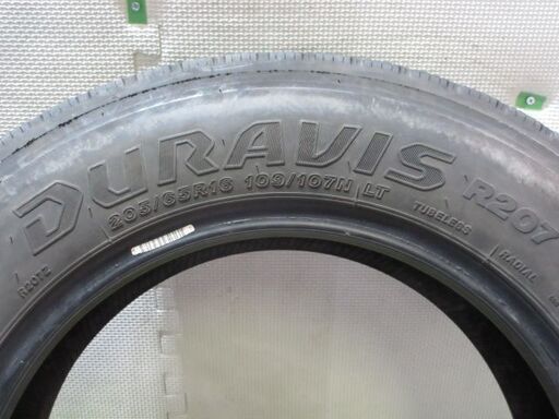 中古タイヤ　205/65R16LT　ブリヂストン　DURAVIS R207　6～7ｍｍ　2021年式　2本セット
