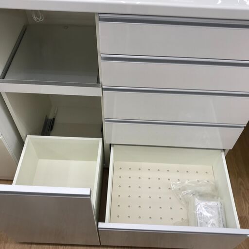 ★ジモティ割あり★ パモウナ 食器棚 白 H215×W100×D44 クリーニング済み KJ2077