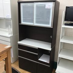 ★ジモティ割あり★  ニトリ 食器棚 アルミナ2 茶 H200×W100×D45 クリーニング済み KJ2080