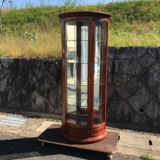 #KM149 ディスプレイキャビネット  収納棚 イギリス アンティーク調 家具 英国ビンテージ調家具