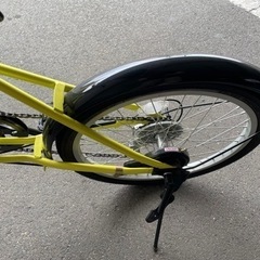 ★ほぼ新車！折り畳み自転車6段変速　ミニベロ　デセルト2 イエロー　防犯登録ok