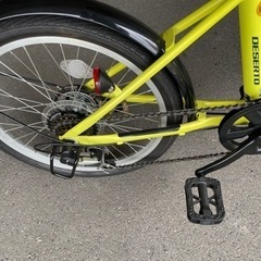 ★ほぼ新車！折り畳み自転車6段変速　ミニベロ　デセルト2 イエロー　防犯登録ok