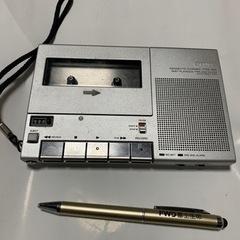 昭和レトロ、SONY ソニー CASSETTE-CORDER カセットコーダー TCM-280 シルバー カバー付きの画像