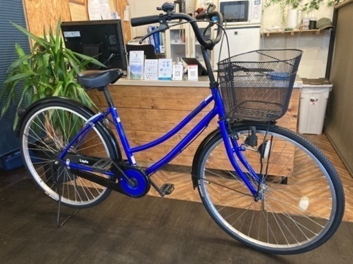 【タイヤ前後新品！】26インチ自転車　ブルー