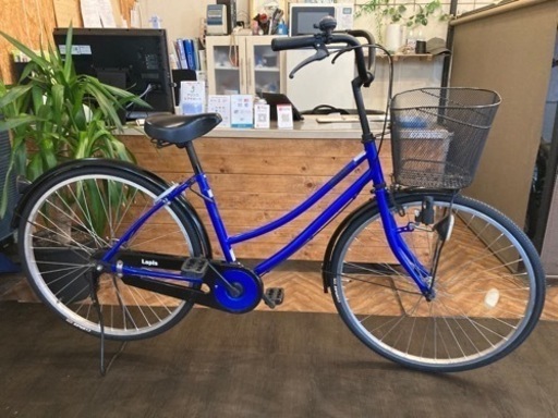 【タイヤ前後新品！】26インチ自転車　ブルー