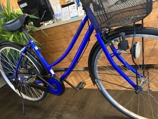 【タイヤ前後新品！】26インチ自転車　ブルー