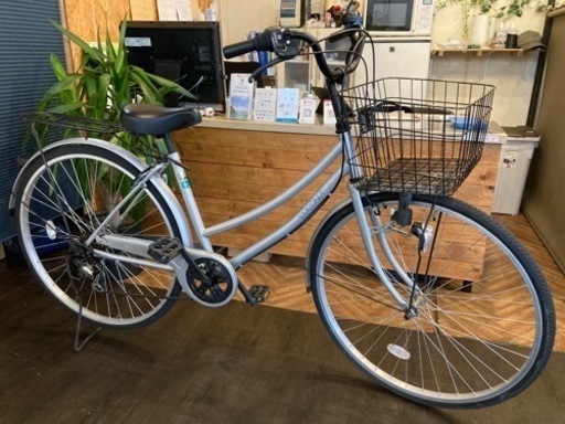 【6段変速】LEDダイナモ　27インチ自転車　シルバー