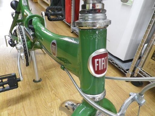 美品！FIAT 16インチ折りたたみ自転車 フィアット 6段変速・ベル・ライト付き グリーン 軽量アルミフレーム  イタリア　西岡店
