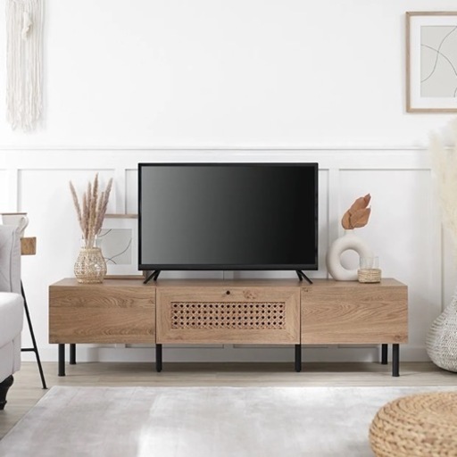 LOWYA テレビ台　140cm ラタン調テレビボード