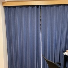 遮光カーテン　紺色　高さ約190cm×幅約100cm カーテン
