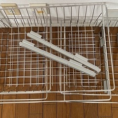 無印　ステンレスユニットシェルフ  56cmワイヤーバスケット3...