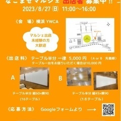 2023/8/27(日)なごませマルシェ出店者募集終了いたしました。の画像