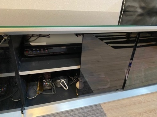 TVボード　テレビ台　160センチ　キャビネット　ガラス天板　お洒落