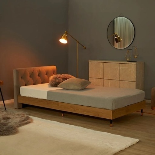 ベルベット調 シングルベッド