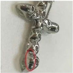 【高品質】鑑別書付 pt900 １.00ct ！天然ダイヤモンド クロスネックレス♪の画像