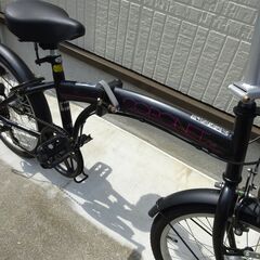 使用少　折りたたみ自転車　LEDオートライト付　コロネット20インチ　6段ギア ブラック　サイモト自転車製の画像