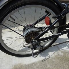 使用少　折りたたみ自転車　LEDオートライト付　コロネット20インチ　6段ギア ブラック　サイモト自転車製の画像