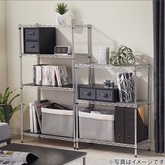 スチールラック スチールシェルフ 本棚 収納 業務用 スリム ホワイト ダークグレー クローム シンプル ベーシック メタルラック オフィスシェルフ スチールシェルフの画像