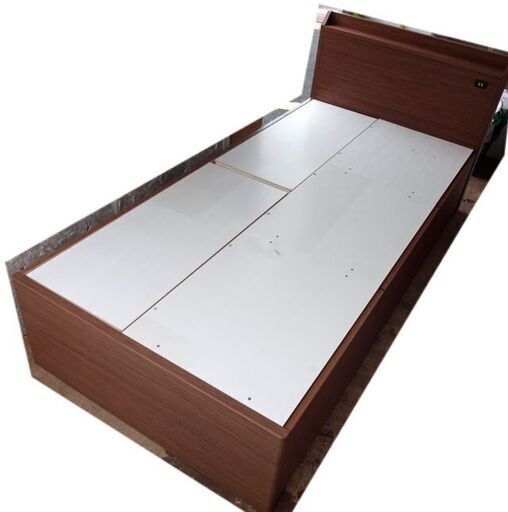 新札幌発 ニトリ シングルベッドフレーム ジオ チェスト40J MBR　 幅98cm ×奥行206cm ×高さ85cm /1777