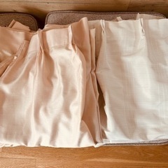 カーテン　100×200 ピンク ホワイト　2組セット