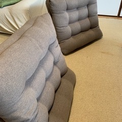 座布団にもなる背もたれイス×2 茶色の画像