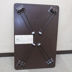 【平日取りに来ていただける方】折り畳みテーブル★FT1283★ブラウン/ベージュ系★レトロ★テーブル/ローテーブル/座卓(2Z0562)の画像