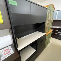 ジモティ来店特価!!　食器棚　土井インテリア　ブラック×ホワイト　J-0619