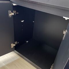 ジモティ来店特価!!　食器棚　土井インテリア　ブラック×ホワイト　J-0619